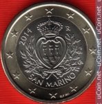 1 евро 2014 г. Сан-Марино(19) -1896.3 - реверс