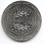 10 евро 2016 г. Франция(24)-  880.5 - аверс