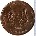 1 цент 2000 г. Сингапур(19) - 37.1 - аверс