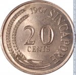 20 центов 1967 г. Сингапур(19) - 37.1 - аверс