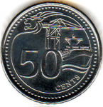 50 центов 2013 г. Сингапур(19) - 37.1 - аверс