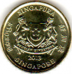 5 центов 2013 г. Сингапур(19) - 37.1 - реверс