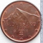 5 центов 2009 г. Словакия(20) - 180.9 - реверс