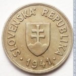 50 геллеров 1941 г. Словакия(20) - 180.9 - аверс