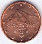 1 цент 2009 г. Словакия(20) - 180.9 - реверс