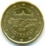20 центов 2009 г. Словакия(20) - 180.9 - реверс