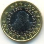 1 евро 2007 г. Словения(20) -166.5 - реверс