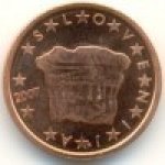 2 цента 2007 г. Словения(20) -166.5 - реверс