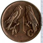 1 цент 1996 г. ЮАР(26) - 19 - реверс