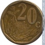 20 центов 1999 г. ЮАР(26) - 19 - аверс