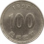 100 вон 1996 г. Корея Южная(12) -26.9 - реверс