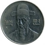 100 вон 1999 г. Корея Южная(12) -26.9 - аверс