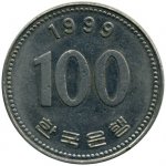 100 вон 1999 г. Корея Южная(12) -26.9 - реверс