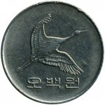 500 вон 1991 г. Корея Южная(12) -26.9 - аверс