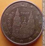 1 цент 2005 г. Испания(10) -411.6 - реверс