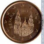 1 цент 2012 г. Испания(10) -411.6 - реверс