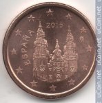 1 цент 2015 г. Испания(10) -411.6 - реверс