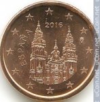 1 цент 2016 г. Испания(10) -411.6 - аверс