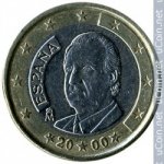 1 евро 2000 г. Испания(10) -411.6 - аверс