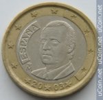 1 евро 2003 г. Испания(10) -411.6 - реверс