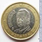 1 евро 2008 г. Испания(10) -411.6 - аверс
