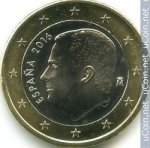 1 евро 2016 г. Испания(10) -411.6 - реверс
