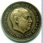 1 песета 1953 г. Испания(10) -411.6 - аверс