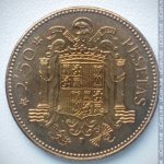 2 1/2 песеты 1953 г. Испания(10) -12911 - реверс