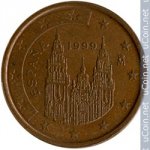 2 цента 1999 г. Испания(10) -411.6 - реверс