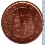 2 цента 2005 г. Испания(10) -411.6 - реверс