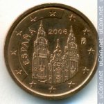 2 цента 2006 г. Испания(10) -411.6 - реверс