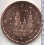 2 цента 2015 г. Испания(10) -411.6 - реверс
