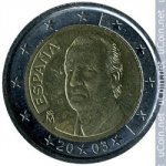2 евро 2003 г. Испания(10) -411.6 - реверс