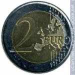 2 евро 2008 г. Испания(10) -411.6 - реверс