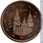 2 цента 2010 г. Испания(10) -411.6 - реверс
