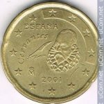 20 центов 2001 г. Испания(10) -411.6 - реверс