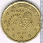 20 центов 2002 г. Испания(10) -411.6 - реверс