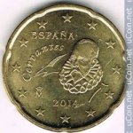 20 центов 2014 г. Испания(10) -411.6 - реверс