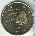 20 центов 2015 г. Испания(10) -411.6 - реверс
