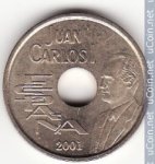 25 песет 2000 г. Испания(10) -411.6 - реверс