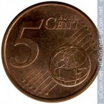 5 центов 2008 г. Испания(10) -411.6 - аверс