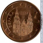 5 центов 2008 г. Испания(10) -411.6 - реверс