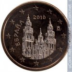 5 центов 2010 г. Испания(10) -411.6 - реверс