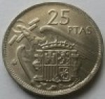 25 песет 1957 г. Испания(10) -411.6 - аверс