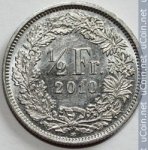 1/2 франка 2010 г. Швейцария(25) -71.1 - аверс