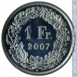 1 франк 2007 г. Швейцария(25) -71.1 - аверс