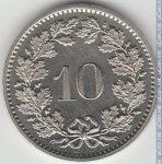 10 раппен 1981 г. Швейцария(25) -71.1 - реверс