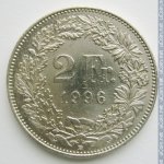 2 франка 1996 г. Швейцария(25) -71.1 - реверс