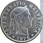 20 раппен 1976 г. Швейцария(25) -71.1 - реверс