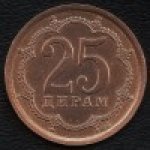 25 дирам 2006 г. Таджикистан(20) - 43.3 - аверс